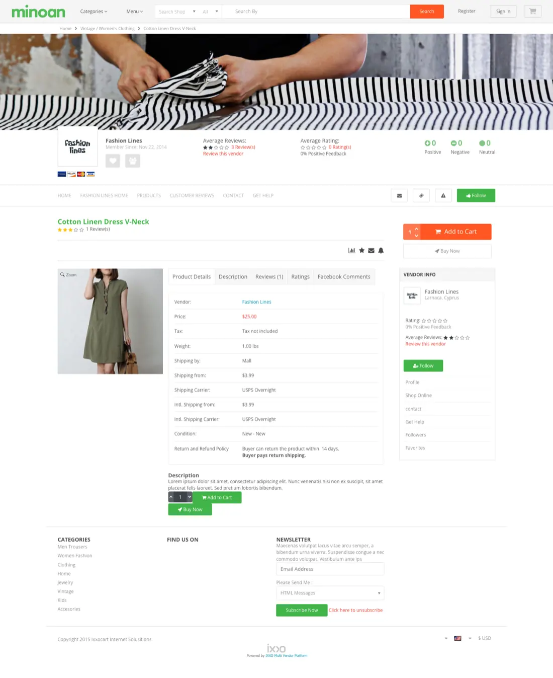 Minoan template product page